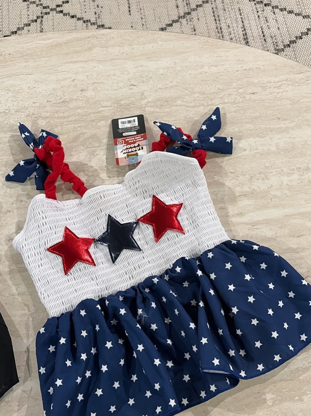 A doggies perfect outfit! Red White & Blue Star dress